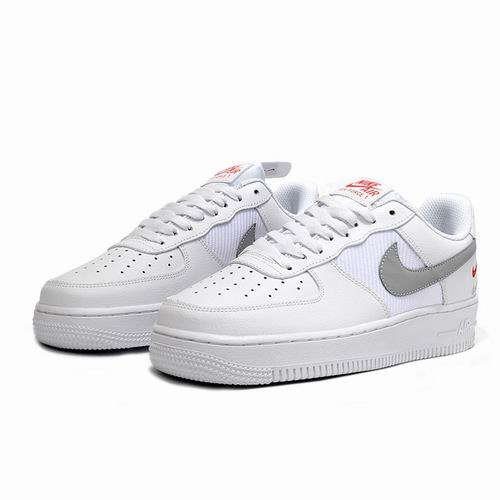 Cheap Nike Air Force 1 White Grey Swoosh Shoes Men and Women-29